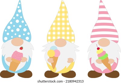 Ilustración vectorial de helado Gnomes