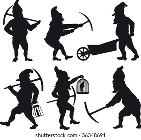 Gnomes silhouettes set 1