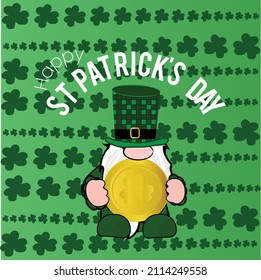 Gnomes St. Patrick's Day. Design for  greeting card, Badge, Mugs or poster.