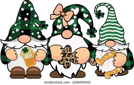 Gnomes St Patrick's Day Shirt Family Matching Gnome Shamrock Sublimation Designs