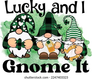 Gnomes St Patrick's Day Shirt Family Matching Gnome Shamrock Sublimation Design