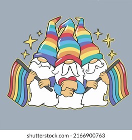 gnomes stand for lgbt vector sticker