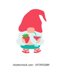Gnomes Summer. Gnomes wear hats and sunglasses for summer trips to the beach.