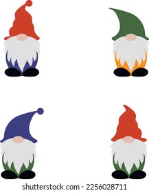 Gnomes, vector. Gnomes in a hat and with a beard in colorful clothes.