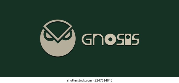 Gnosis cryptocurrency GNO Token, Cryptocurrency logo on isolated background with text.