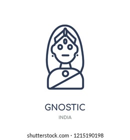 Gnostic icon. Gnostic linear symbol design from India collection. Simple outline element vector illustration on white background.