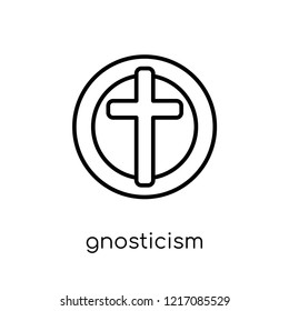 Gnosticism icon. Trendy modern flat linear vector Gnosticism icon on white background from thin line Religion collection, editable outline stroke vector illustration