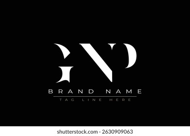 Diseño de logotipo de carta abstracta GNP. Este logotipo está diseñado por tres letras abstractas.