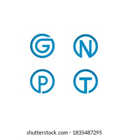 G,N,P and T Letter Logo Business Template Vector icon illustration design