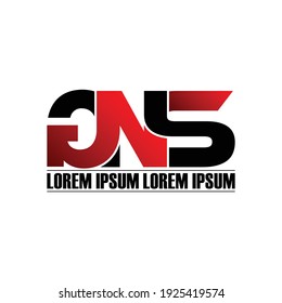 GNS letter monogram logo design vector