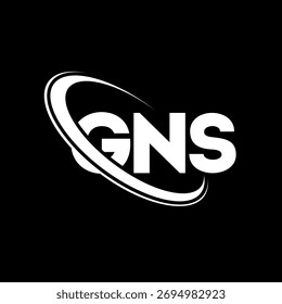 GNS-Logo. GNS-Buchstabe. Logo-Design für GNS-Buchstaben. Initialen GNS-Logo mit Kreis- und Großbuchstaben-Monogramm-Logo verknüpft. GNS-Typografie für Technologie, Business und Immobilien Marke.