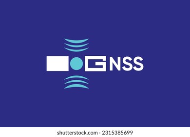 GNSS technology logo design template