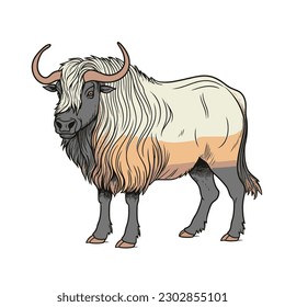 A Gnu, un libro de colorear para los niños, fácil de colorear, ilustración vectorial, vectores, animales