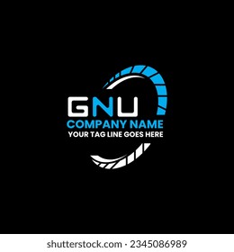 GNU letter logo creative design with vector graphic, GNU simple and modern logo. GNU luxurious alphabet design  