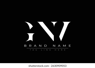 GNV abstract letter logo design. This logo is designed by three abstract letters.