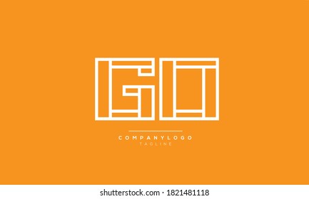 GO abstract initials monogram letter text alphabet logo design
