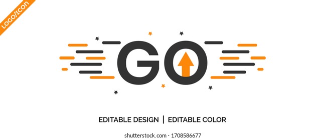 Go / Go Ahead latter tag icon Design. promotion icon, best deal symbol, Speech bubble banner,  Go Ahead stamp uses Yellow ‍and black color, Vector illustration