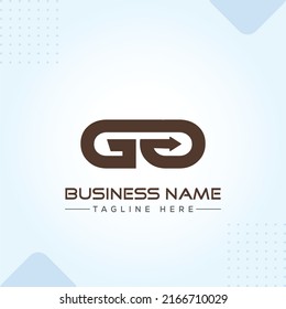 GO Arrow Logo Modern Creative Minimal Style Lettering with Blue and Gray Color Vector Typographic Design