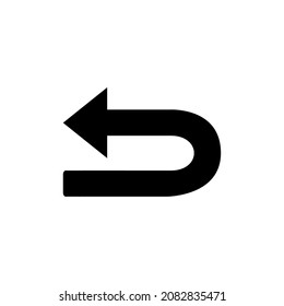 Go back left arrow icon. Return arrow  icon sign symbol in trendy flat style. Left vector icon illustration isolated on white background