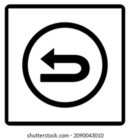 Go back left arrow icon. Return arrow  icon sign symbol in trendy flat style. Left vector icon illustration isolated on white background