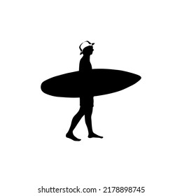 Go Beach Surfbring Surfboard Silhouette Vector Stock Vector (Royalty ...