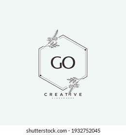 GO Beauty vector initial logo art, handwriting logo of initial signature, wedding, fashion, jewerly, boutique, floral and botanical with creative template for any company or business.