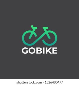 Go bike Logo Template. Green Logo.