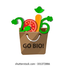 "Go Bio" Message 2016 Vegan Illustration