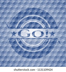 Go! blue hexagon badge.