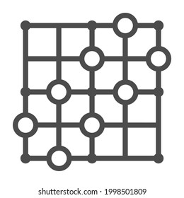 Go board, square line vector icon.