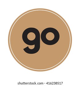 go brown letters ,abstract background logo, design identity in circle, alphabet letter