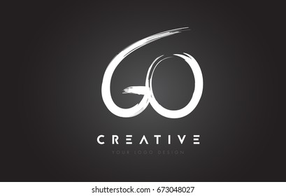 GO Brush Letter Logo Design. Artistic Handwritten Brush Letters Logo Concept Vector.