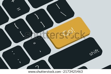 GO button in yellow on a computer keyboard
