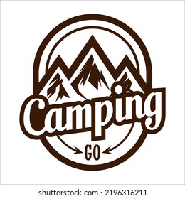 GO CAMPING ON THE MOUNTAIN VECTOR ILLUSTRATION