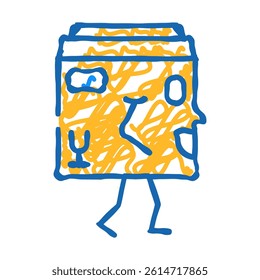 go cardboard box character doodle icon sketch vector. go cardboard box character sign. isolated symbol illustration