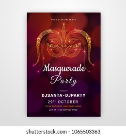 Go Carnival Mask, Masquerade, Mardi Gras. Carnival glittering lettering design, Night Party Poster, Dance Party Flyer, Musical Party Banner, Carnival Invitation.