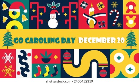 Go Caroling Day banner design. Happy Go Caroling Day modern minimal graphic poster illustration.