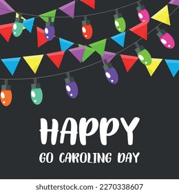 vaya día de caroling . Diseño adecuado para carteles y pancartas de tarjetas de felicitación