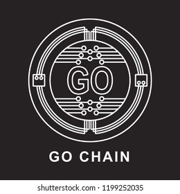 go chain coin Cryptocurrency  icon with black background
