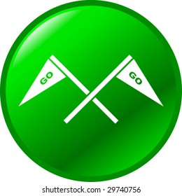 go cheering flags button