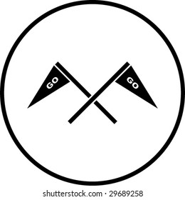 go cheering flags symbol