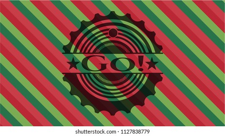 Go! christmas colors emblem.