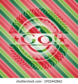 Go! christmas emblem background. Vector Illustration. Detailed. 