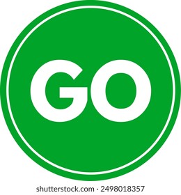 GO Circle Icon Vector, Green GO Circle Icon