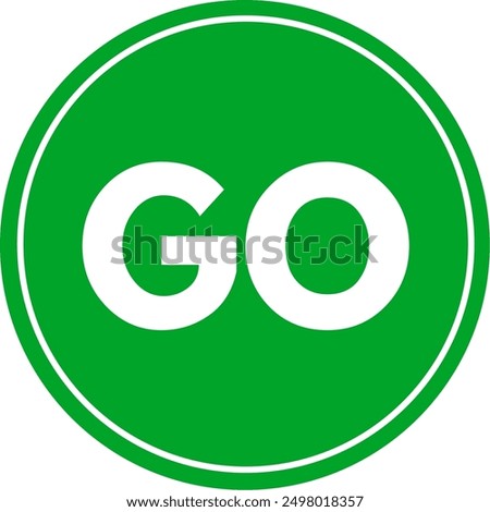 GO Circle Icon Vector, Green GO Circle Icon