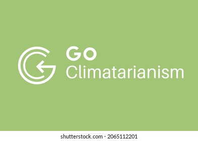 Go Climatarianism message vector illustration, stop global warming by changing eating habits