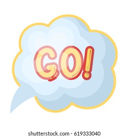 Go in the cloud.Fans single icon in cartoon style vector symbol stock illustration.