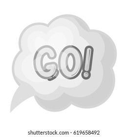 Go in the cloud.Fans single icon in monochrome style vector symbol stock illustration.