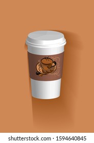 to go coffee cup in flat color