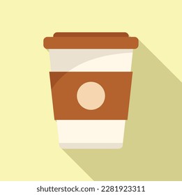 To go coffee cup icon flat vector. Office service. Work online